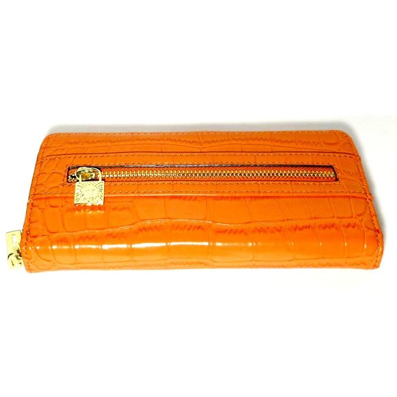 ANNE KLEIN - Trendy Orange Zip Around Wallet - ALLIGATOR ALLEY SLGS - Picture 3 of 7